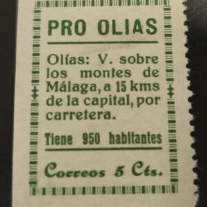 OLIAS (MÁLAGA). EDIFIL 2 *. 5 CTS VERDE PRO OLIAS.