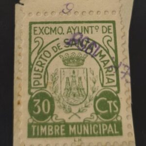 PUERTO SANTA MARÍA (CÁDIZ). EDIFIL N/C US. 30 CTS TIMBRE MUNICIPAL.