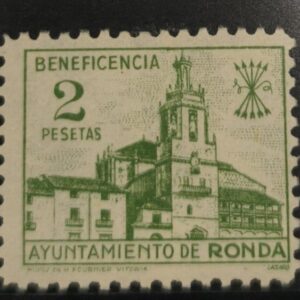 RONDA (MÁLAGA). EDIFIL 20 *. 2 PTAS VERDE BENEFICENCIA.