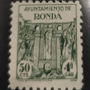 RONDA (MÁLAGA). EDIFIL NO CATALOGADO. 50 CTS VERDE 4ª CLASE.