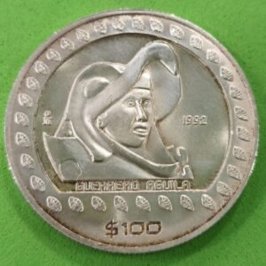 MEXICO. AÑO 1992. 100 PESOS PLATA (999) GUERRERO AGUILA. PESO 31,10 GR