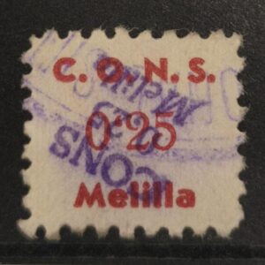 MELILLA. EDIFIL N/C. 0.25 PTAS CARMÍN C.O.N.S