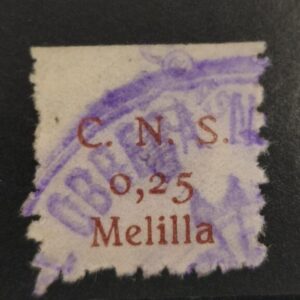 MELILLA. EDIFIL N/C. 0.25 PTAS CARMÍN C.N.S