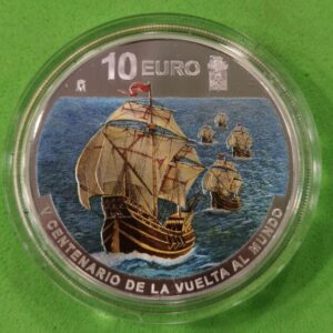 AÑO 2019. 10 EUROS PLATA  V CENTENARIO VUELTA AL MUNDO. PESO 27 GR