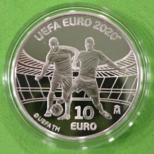 AÑO 2020. 10 EUROS PLATA "UEFA EUROS 2020". PESO 27 GR