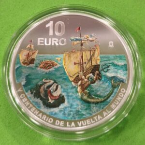 AÑO 2020. 10 EUROS PLATA "V CENTENARIO VUELTA AL MUNDO". PESO 27 GR