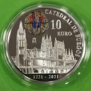 AÑO 2021. 10 EUROS PLATA 800 ANIVERSARIO CATEDRAL DE BURGOS. PESO 27 GR
