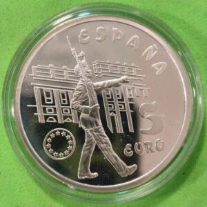AÑO 1998. 5 EUROS PLATA GUARDIA REAL. PESO 33,62 GR