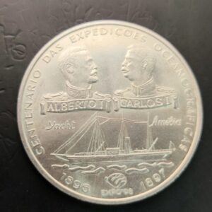 PORTUGAL. AÑO 1997. 1000 ESCUDOS PLATA (500) "EXPEDICIONES OCEANOGRAFICAS ". PESO 28 GR