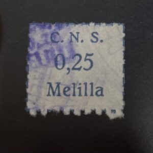 MELILLA. EDIFIL N/C. 0,25 PTAS AZUL C.N.S