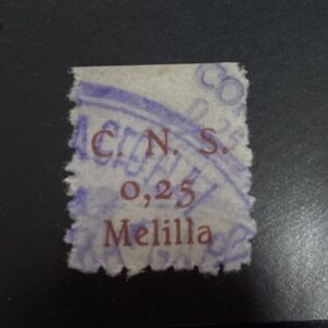 MELILLA. EDIFIL N/C. 0,25 PTAS CARMÍN. C.N.S