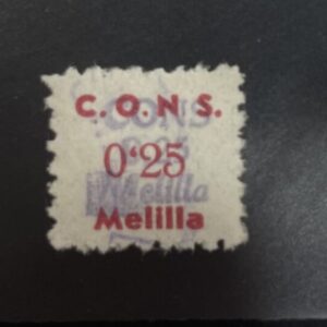 MELILLA. EDIFIL N/C. 0,25 PTAS C.O.N.S