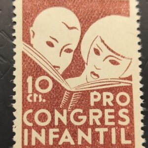 AFINET 1835 * 10 CTS CASTAÑO  PRO CONGRESO INFANTIL NIÑOS LEYENDO IN LIBRO