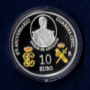 AÑO 2019 10 EUROS PLATA " 175 ANIVERSARIO GUARDIA CIVIL " PESO 27 GR