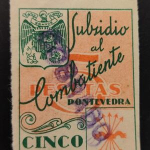 PONTEVEDRA EDIFIL 19 US 5 PTAS VERDE Y NARANJA