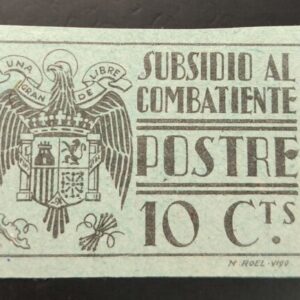 PONTEVEDRA. EDIFIL 42 * 10 CT NEGRO Y AZUL SUBSIDIO AL COMBATIENTE.