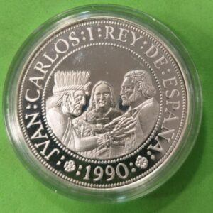 AÑO 1990. SERIE II. 5000 PTAS PLATA V CENTENARIO DESCUBRIMIENTO DE AMERICA. PESO 54 GR