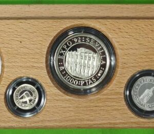 AÑO 1992. SERIE IV. PLATA. V CENTENARIO DESCUBRIMIENTO.SERIE DE 5 MONEDAS