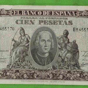 EDIFIL 438a. 100 PTAS 9 DE ENERO 1940 SERIE B. CONSERVACIÓN MBC+