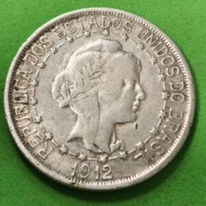 BRASIL. AÑO 1912. 1000 REIS PLATA (900). PESO 9,8 GR