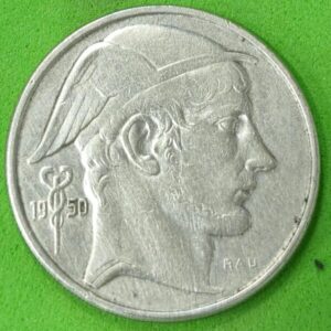 BELGICA  AÑO 1950 50 FRANCOS PLATA (835). PESO 12,5 GR