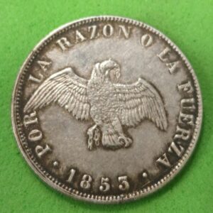 CHILE. AÑO 1853. 20 CENTAVOS PLATA (900). PESO 5 GR