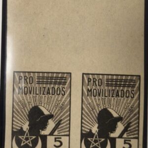 MARRUECOS. EIFIL 9 * PAREJA 5 CTS NEGRO PRO MOVILIZADOS SIN DENTAR