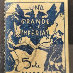 MARBELLA (MÁLAGA). EDIFIL 13 US. 5 CTS AZUL UNA, GRANDE IMPERIAL.