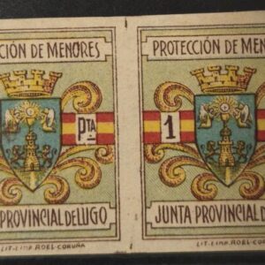 LUGO. EDIFIL 36 * 1 PTA PROTECCION DE MENORES. PAREJA SIN DENTAR.