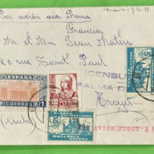 PALMA DE MALLORCA. PALMA DE MALLORCA A TROYES (FRANCIA). AÑO 1937