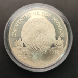 CHILE. AÑO 1991. 10.000 PESOS PLATA " ENCUENTRO ENTRE MUNDOS ". PESO 27 GR