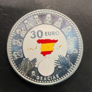 ESPAÑA AÑO 2020 , 30 EUROS PLATA " COVID 19 "