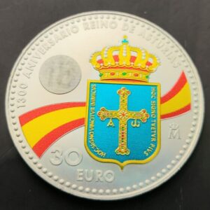AÑO 2018. 30 EUROS PLATA " REINO ASTURIAS ". PESO 18 GR