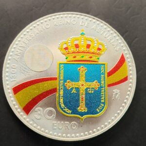 AÑO 2018. 30 EUROS PLATA " REINO ASTURIAS ". PESO 18 GR