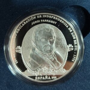 AÑO 2025. 10 EUROS PLATA. 250 ANIVERSARIO DE LA INDEPENDENCIA DE LOS EE.UU. PESO 27 GR