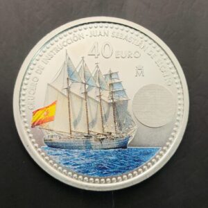 AÑO 2025. 40 EUROS PLATA " JUAN SEBASTIAN ELCANO ". PESO 18 GR