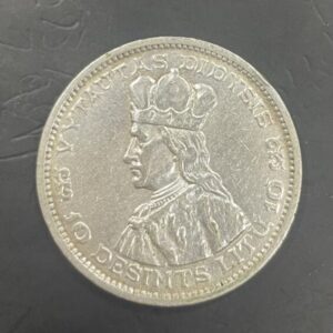 LITUANIA. AÑO 1936. 10 LITU PLATA (750). PESO 18 GR