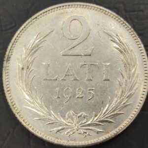 LETONIA. AÑO 1925. 2 LATI PLATA (835). PESO 10 GR
