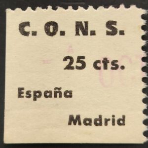 MADRID. EDIFIL NO CATALOGADO.  25 CTS C.O.N.S