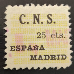 MADRID. EDIFIL NO CATALOGADO. 25 CTS NEGRO Y AMARILLO C.N.S.