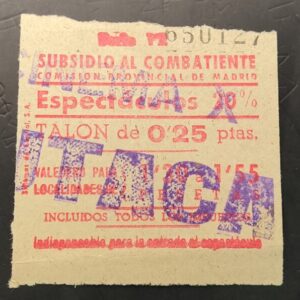 MADRID EDIFIL 25* SUBSIDIO AL COMBATIENTE O,25 PTAS