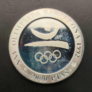 AÑO 1990. 2000 PTAS PLATA OLIMPIADAS DE BARCELONA " EMBLEMA ". PESO 27 GR