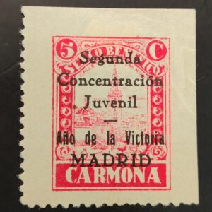 MADRID EDIFIL 57 * 5 CTS ROJO SOBRECARGA II CONCENTACIÓN JUVENIL....