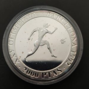 AÑO 1990. 2.000 PTAS PLATA OLIMPIADAS DE BARCELONA " ATLETISMO ". PESO 27 GR