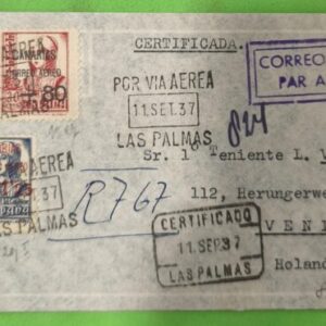 LAS PALMAS A VENLO (HOLANDA). AÑO 1937
