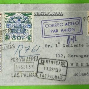 LAS PALMAS A VENLO (HOLANDA). AÑO 1937.