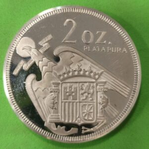 AÑO 1975. 2 ONZAS PLATA PURA GENERAL FRANCO. PESO 62,2 GR