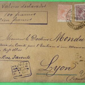 BARCELONA. BARCELONA A LYON (FRANCIA). AÑO 1901. EDIFIL 218-224.