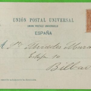 BARCELONA. BARCELONA A BILBAO. AÑO 1900. EDIFIL 218.