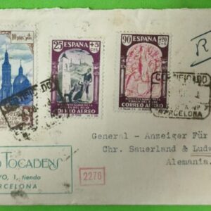 BARCELONA. BARCELONA A ALEMANIA. AÑO 1940. EDIFIL 913